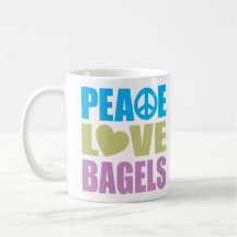 Peace Love Bagels Mug