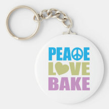 Peace Love Bake Keychain