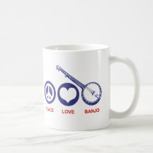 Peace Love Banjo Coffee Mugs