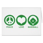 Peace Love Baseball Greeting Card