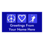 Peace Love Baseball Photo Greeting Card