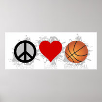 Peace Love Basketball Emblem