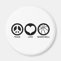 Peace Love Basketball Fridge Magnets