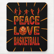 Peace Love Basketball Mouse Pad