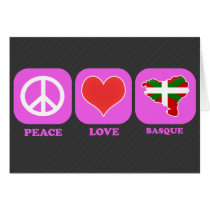 Peace Love Basque Greeting Card