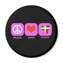 Peace Love Basque Fridge Magnets
