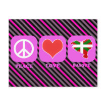 Peace Love Basque Post Card