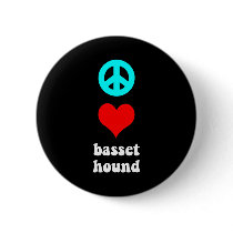 Peace love Basset Hound Pin