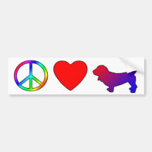 Peace Love Basset Hounds Bumper Sticker