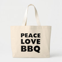 Peace Love BBQ Canvas Bags