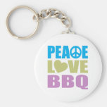 Peace Love BBQ Keychains