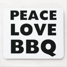 Peace Love BBQ Mousemats
