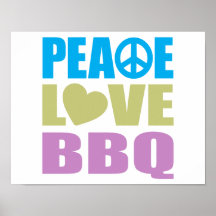 Peace Love BBQ Poster