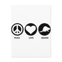 Peace Love Beaver Post Card
