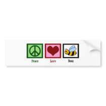 Peace Love Bees Bumper Stickers