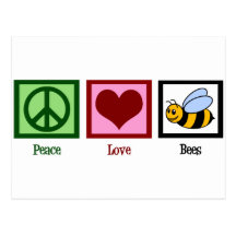 Peace Love Bees Post Cards