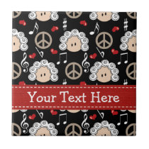 Peace Love Beethoven Ceramic Tile Trivet