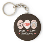 Peace Love Beethoven Keychain