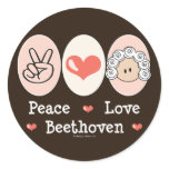 Peace Love Beethoven Stickers