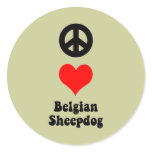 peace love Belgian Sheepdog Stickers