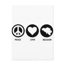 Peace Love Belgium Post Cards