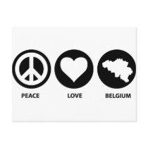 Peace Love Belgium Postcard