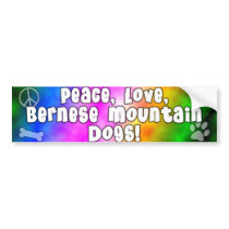 Peace Love Bernese Mountain Dog Bumper Sticker
