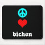 Peace love Bichon Mouse Mats