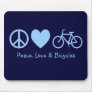 Peace, Love & Bicycles Mousepad