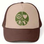 Peace Love Bigfoot Trucker Hat