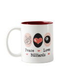 Peace Love Billiards Mug