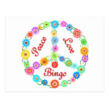 Peace Love Bingo Post Card