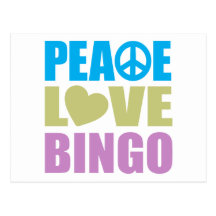 Peace Love Bingo Post Cards