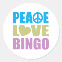 Peace Love Bingo Stickers