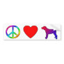 Peace Love Black and Tan Coonhounds Bumper Sticker