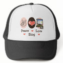 Peace Love Blog Hat