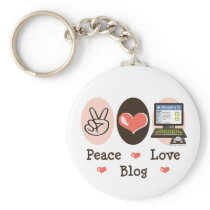 Peace Love Blog Key Chain