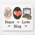 Peace Love Blog Mousepad