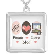 Peace Love Blog Necklace
