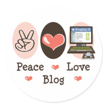 Peace Love Blog Sticker
