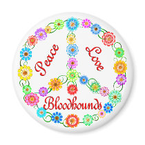 Peace Love Bloodhounds Refrigerator Magnet