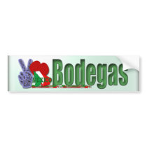 Peace love Bodegas Bumper Sticker