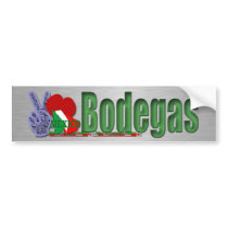 Peace love Bodegas Bumper Stickers