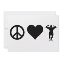 Peace Love Bodybuilding Personalised Announcements