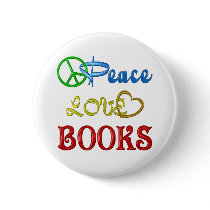 PEACE LOVE BOOKS PINS