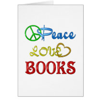 PEACE LOVE BOOKS GREETING CARD