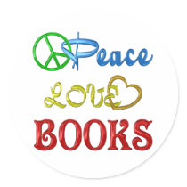 PEACE LOVE BOOKS STICKER