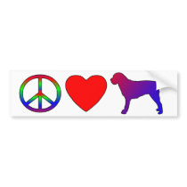 Peace Love Border Terriers Bumper Sticker