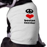 Peace love Boston Terrier Pet T Shirt