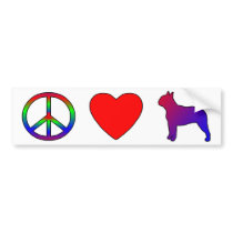 Peace Love Boston Terriers Bumper Sticker